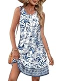 OFEEFAN Resort Wear for Women 2025 Beach Dress with Pockets Travel Summer Dress Floral 2XL
