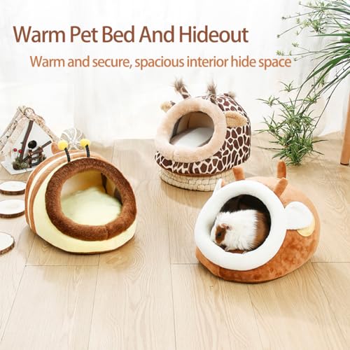Image of EAEDMY Guinea Pig Bed House & Hideout for Rat Bearded Dragon Hedgehog Ferret to Sleep and Hide, Guinea Pig Cage Accessories Habitat Decor (X-Large, 2.Giraffes)