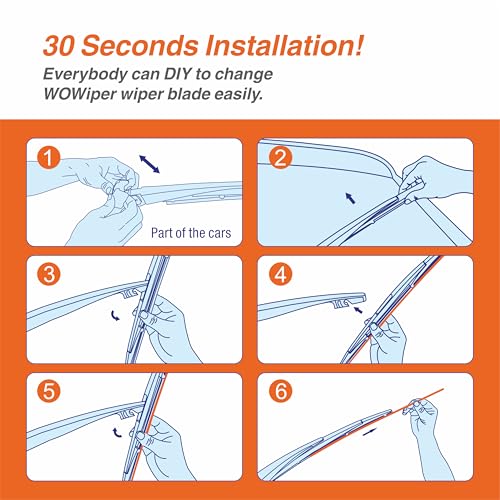 Image of Windshield Wiper Blades with Rear Wiper Blade for Honda CRV CR-V 2017-2022, All-Season Automotive Replacement Windshield Wipers for My Car - 26 inch+17 inch+12 inch (Set of 3)