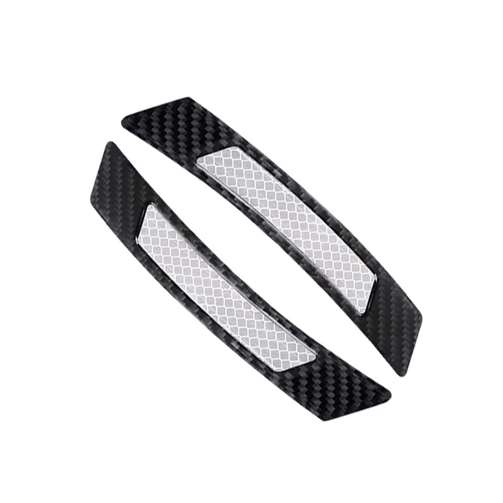 2PCS Reflective Tape Caution Warning Safety Reflector Strips Sticker Waterproof 3D Reflective Car Decals,Black+White for Hyundai Accent