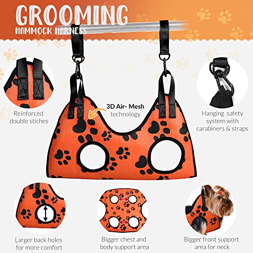 Dog-Grooming-Hammock-for-Nail-Trimming-Complete-Groomers-Helper-Set-for-Pets-Pet-Grooming-Hammock-with-Hooks-Dog-Nail-Clipper-Dog-Hammock-for-Nail-Clipping-Dog-Sling-Lift-Harness-for-Dogs-Cats