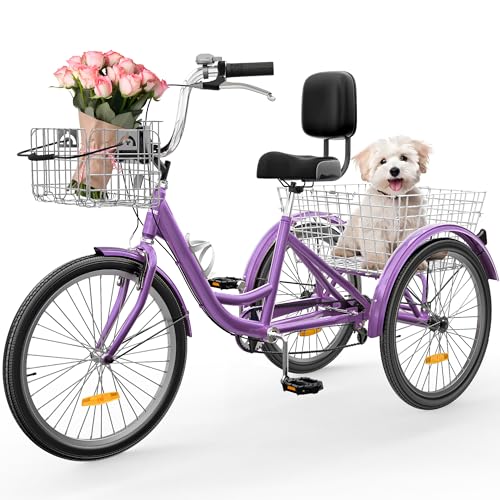 YITAHOME 24 & 26 Inch Adult Tricycle, 1 & 7 Speed...