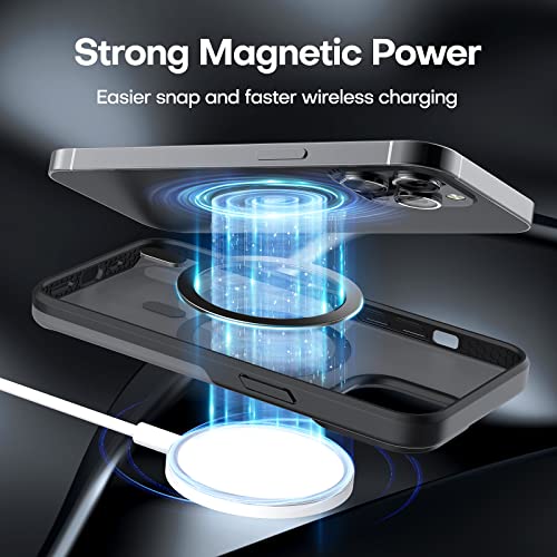 Image of TAURI for iPhone 13 Pro Max Case, Compatible with MagSafe, Matte Black | with Screen Protector, Not-Yellowing Military-Grade Protection, Shockproof Slim Magnetic Case for iPhone 13 ProMax