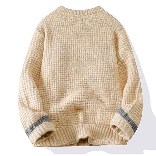 Mens Crewneck Sweater Casual Cable Knit Pullover Sweater Color Block Knitted Sweaters Chunky Cozy Slouchy Sweaters3