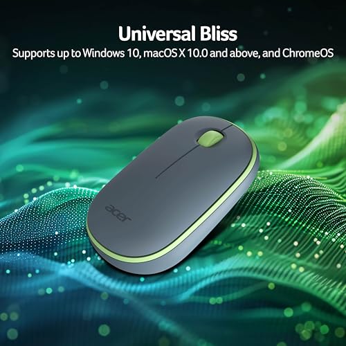 Image of Acer Bubble Wireless Mouse AMR100 | 2.4GHz Silent Click | 1600 DPI | Ergonomic | AA Battery | Win8 /10 /11 | Compact Lightweight Design | Color: Blue /Green