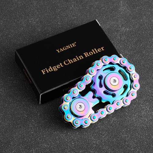 Metal Fidget Chain Hand Finger Spinners Spinning Roller Toy for Adults,Cool Office Home Classroom Traval Desk Meeting Gadgets Gifts for ADHD ADD Autism and Stress Anxiety Relief. (All Colorful)