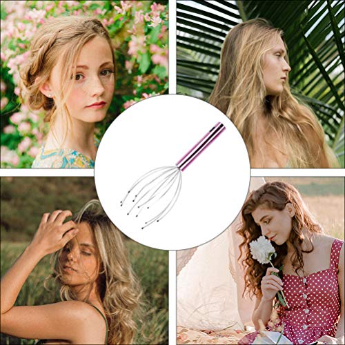 Healifty Head Massage Tingler Scalp Massager Scratcher Electric Gripper Claw Head Spa For Deep Relaxation Hair Stimulation For Women Men Without Battery Rosy #TOP6