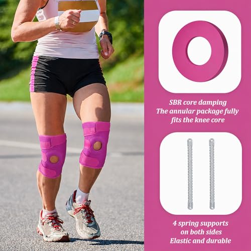 Image of Foilswirl 1 Pcs Kids Knee Brace with Side Stabilizers,Rose Red