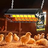 300W Heat Lamp for Chickens Brooder Heater 2PCS Chicken Coop Heater Upgraded 12000H Carbon Fiber Bulbs Adjustable 2 Mode Temp Safe Fire Proof Chicken Heating Plate UL-Certified for Poultry Duck Quail