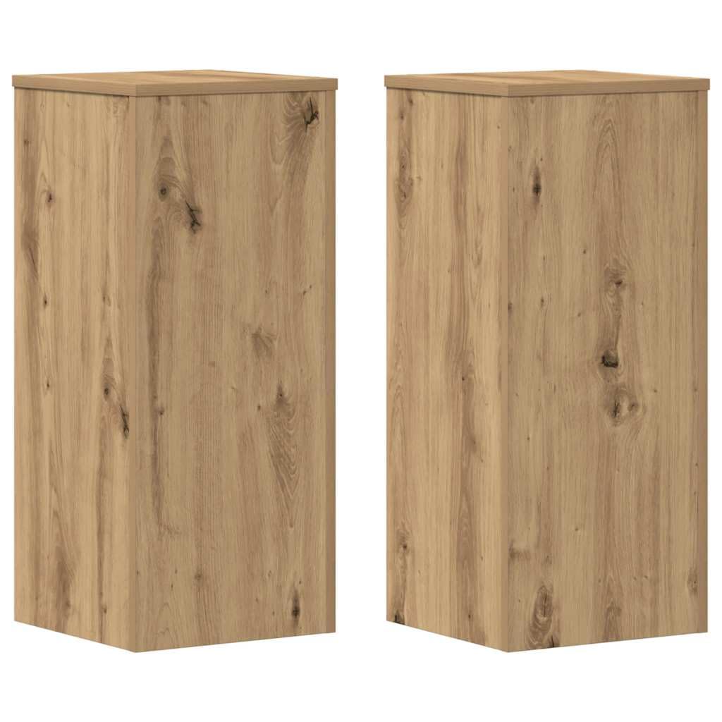 vidaXL Plant Stands 2 pcs, Plant Pot Stand for Indoor Living Room, Plant Holder for Decorative, Flower Stand Flower Pot, Artisan Oak Engineered wood