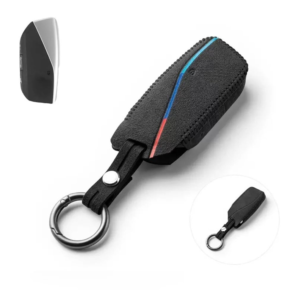 para Llave de Coche Funda Piel de Ante para Mando a Distancia de Coche, Funda Protectora para Llave Inteligente, Color Blanco, para Serie 7, IX, I7, para X7, G07, XM(Black)