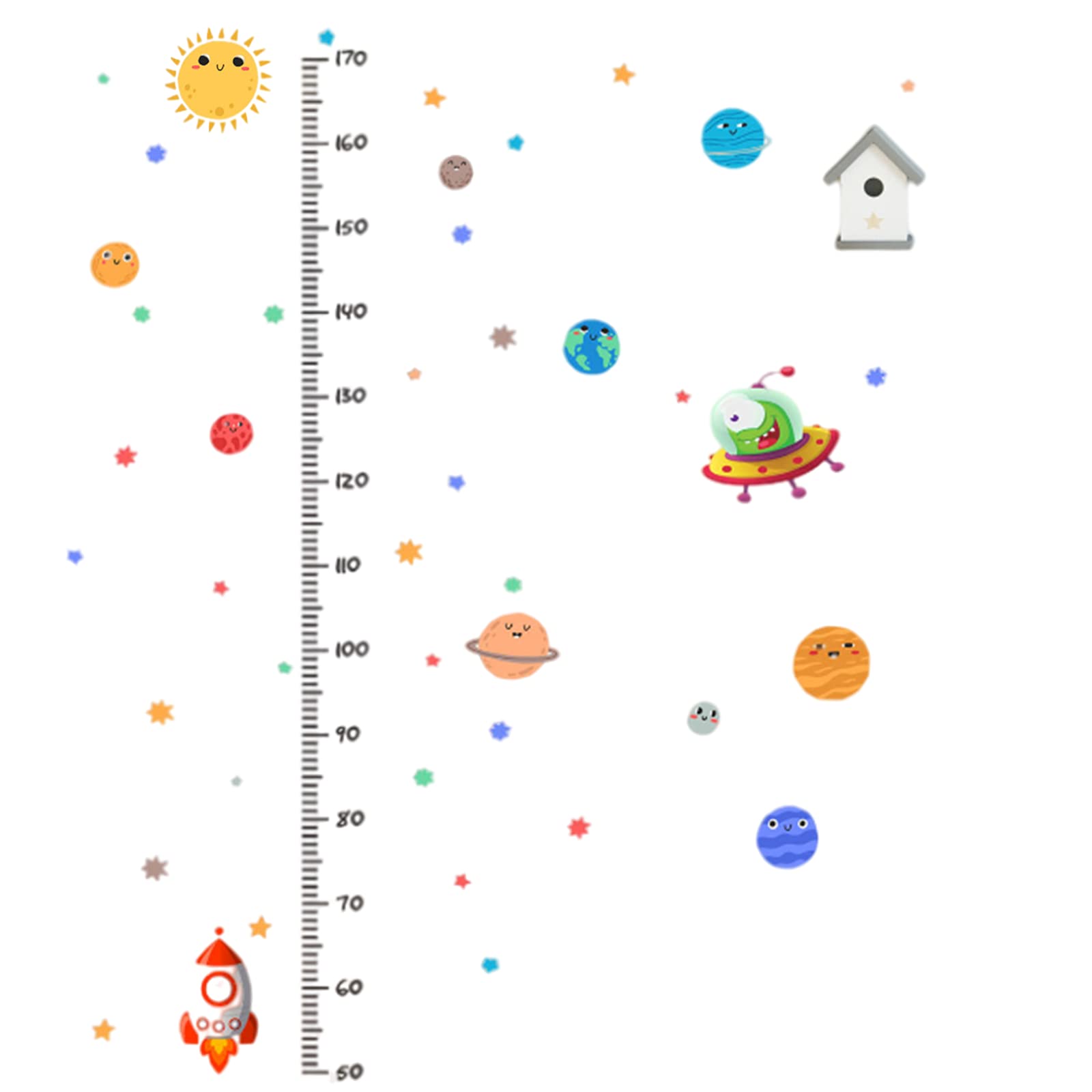 Buy Height Growth Chart Wall Sticker, Rocket Height Ruler Growth Chart