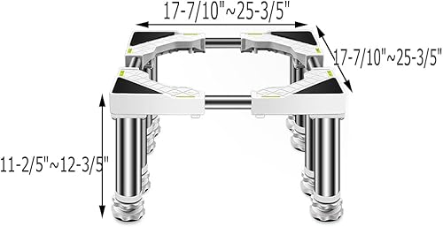 Miniatura 3 de Base antideslizante para lavadora, soporte para nevera, base ajustable multifuncional para lavadora y secadora, soporte de pedestal para