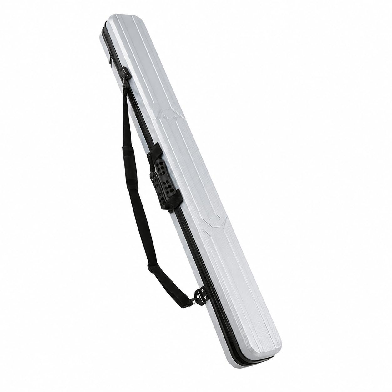 Contenitore Canne da Pesca Custodia Tubo Borsa Astuccio con Apertura Ampia a Cerniera E Maniglia Laterale Composito Rinforzi in Tessuto Adatto, silver, silver