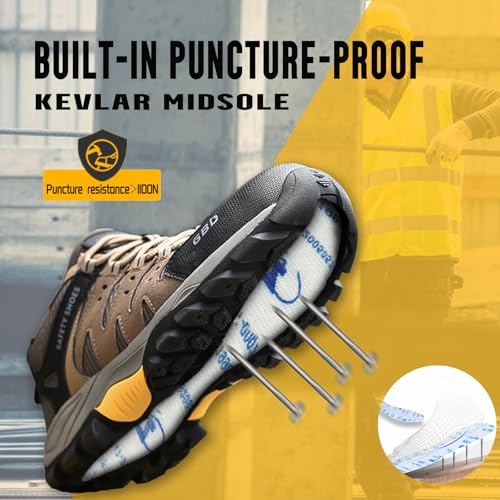 Steel Toe Shoes for Men Lightweight Puncture Proof Slip Resistant Composite Toe Safety Work Shoes for Industrial Construction3
