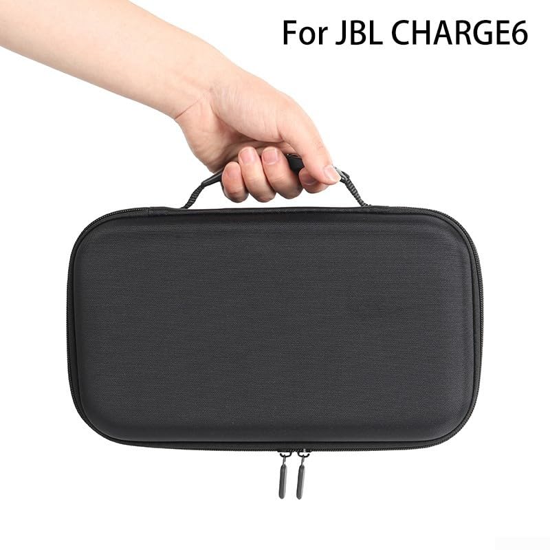 Pokrowiec ochronny do jbl Charge 6 z twardej pianki EVA - etui odporne na wstrząsy z aksamitnym wnętrzem i przegrodą na kable - przenośna torba szara 31 x 18 cm (szary)