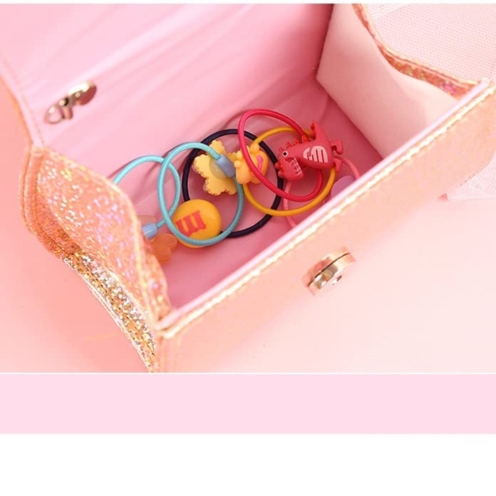 Image of Todder Sequin Handbag Purse Girls Glitter Bow Wallet Crossbldy Bag | Small Sparkly Bag with Pearl Handle, Removable Crossbody Strap, Gift for Daughter Granddaughter Niece Little Girls