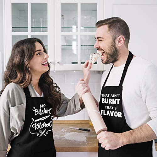 Saukore Funny Aprons For Women Men, Novelty Kitchen Cooking Apron With 2 Pockets, Cute Baking Apron For Bakers, Birthday Housewarming Gift For Mom Wife Daughter Sister Aunt Grandma #TOP3