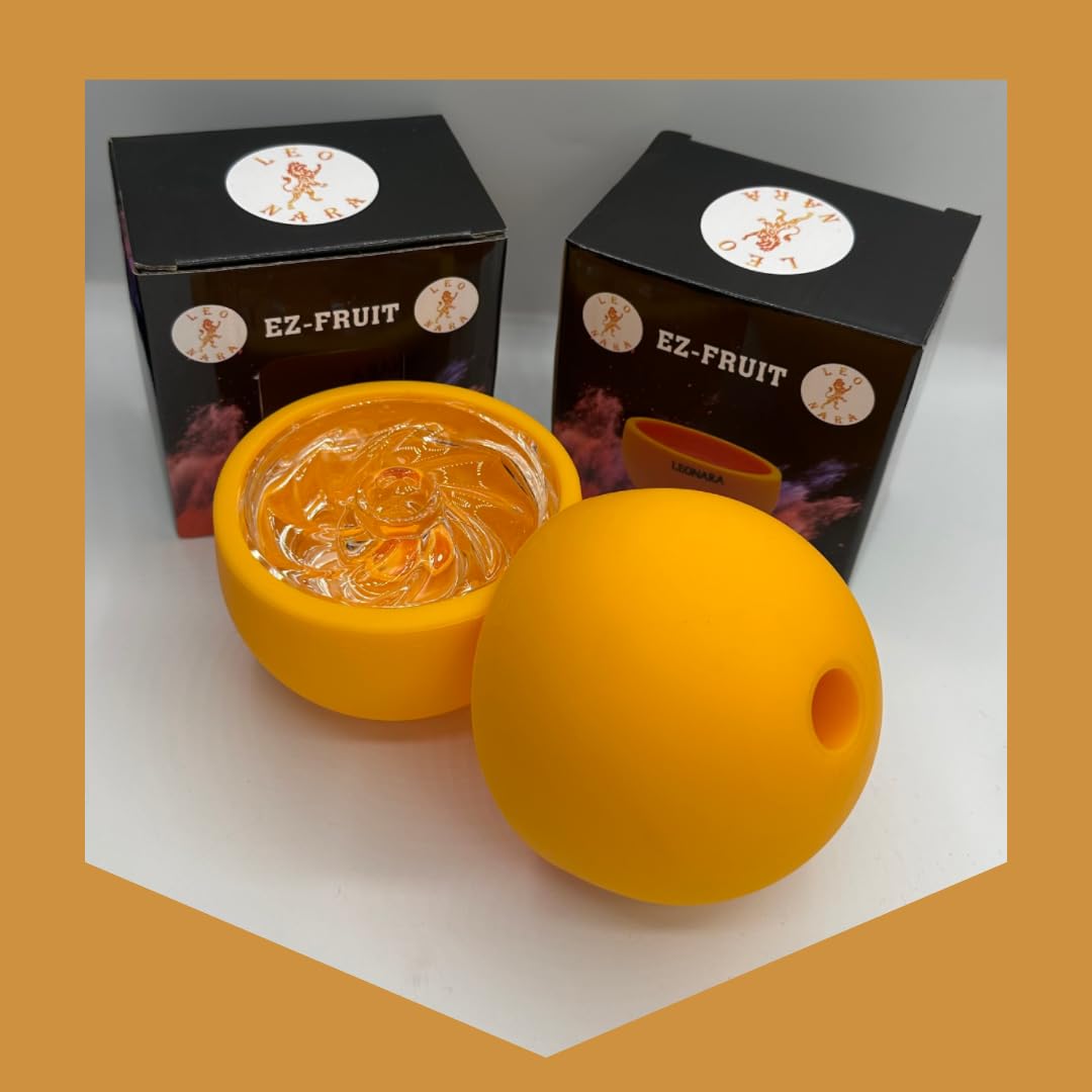 Leo Nara EZ-FRUIT Hookah Head Premium orange silicone exterior and elegant glass interior Durable and long lasting hookah