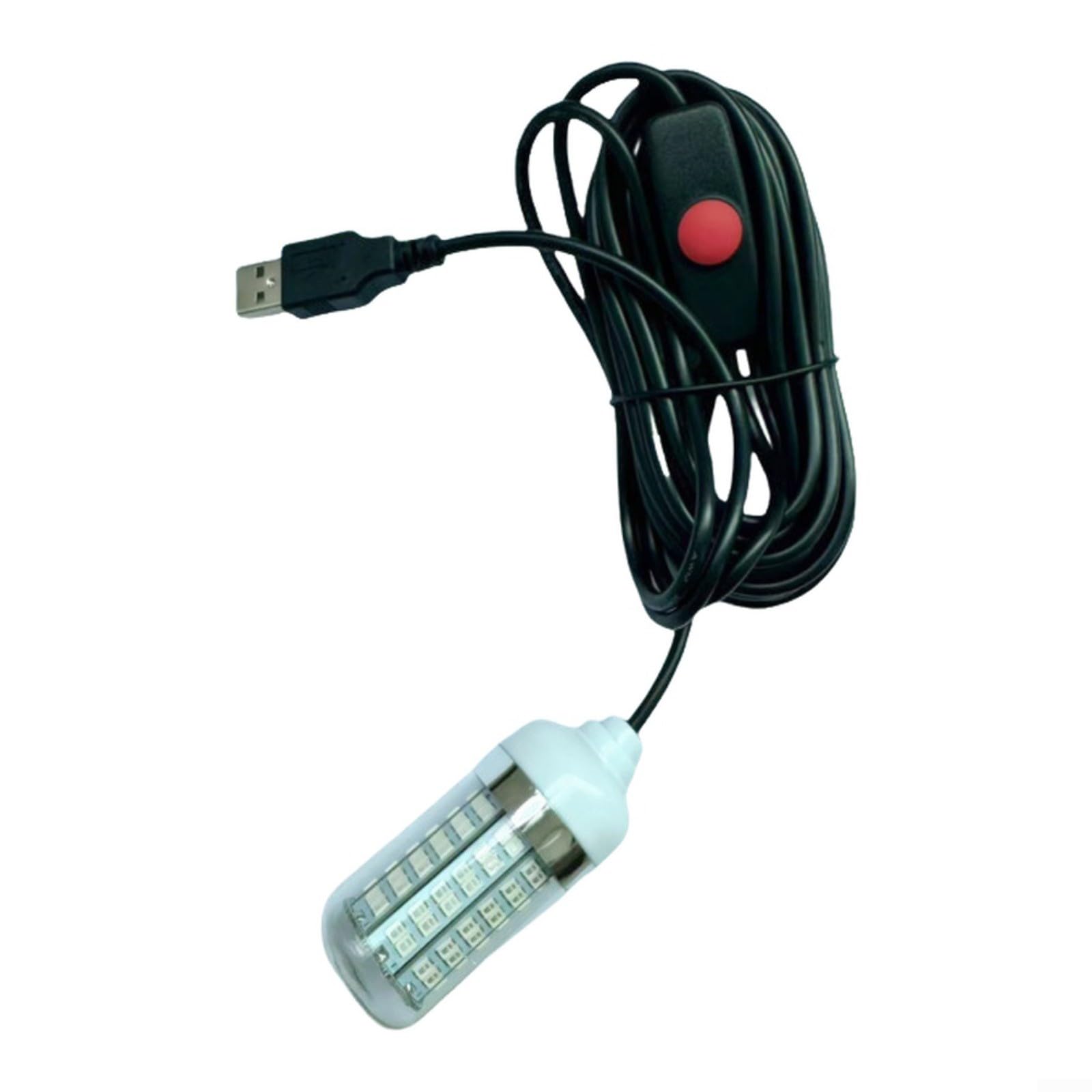 Luz LED de pesca subacuática recargable por USB, lámpara atrayente de peces con 4 colores, luz de señuelo de pesca nocturna para lubina, trucha, camarón, calamar, arenque, pecera roja, piscina