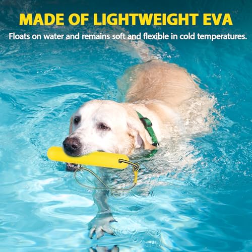 CUVZORA Wasserspielzeug Hund, Schwimmendes Hundespielzeug mit Nylon Rope für mittelgroße und große Hunde, Wasserspielzeug für Apportieren und Hundetraining im Pool, See oder Strand (Gelb, B)