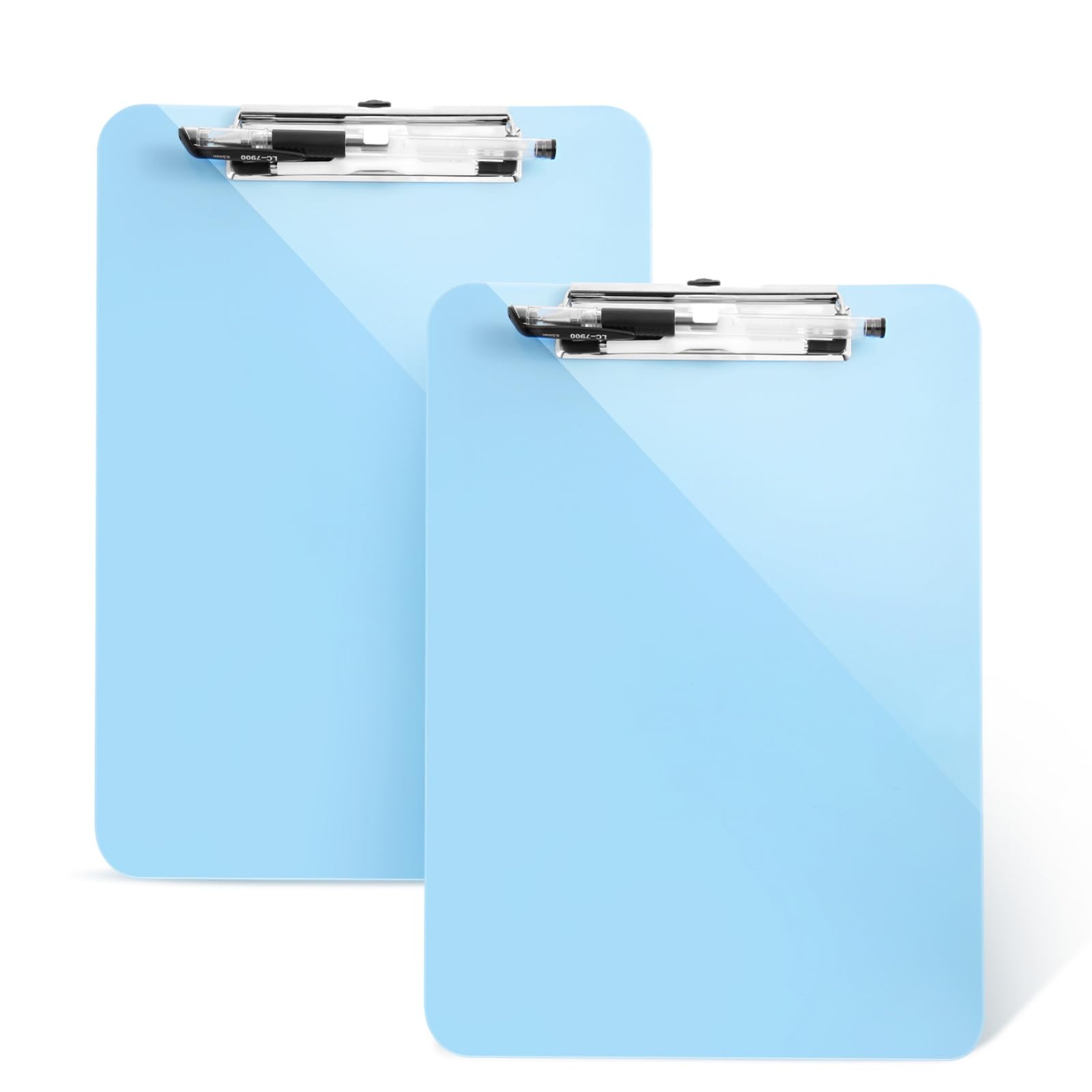 TFDLCG zm 2 PCS Clipboards with Pen Holder,Standard Letter Size A4,Heavy Duty Clip Boards 8.5x11,Cute Clipboards for Women Kids Students,Nurses,School Office Home Supplies,Light Blue — image 1