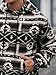 VOGSTART Men's Fashion Casual Sweatshirt Gentle Native Hoody Plush Fuzzy Retro Tribal Aztec Fleece Fluff Hoodie Black - Ethnic Prints L