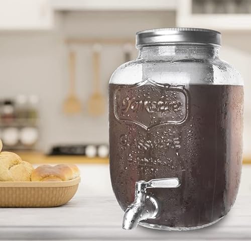 Palais Essentials 1 Gallon Cold Brew Coffee Maker With Thick Glass Carafe & Stainless Steel Mesh Filter And Spigot - Premium Iced Coffee Maker, Cold Brew Pitcher & Tea Infuser #TOP4