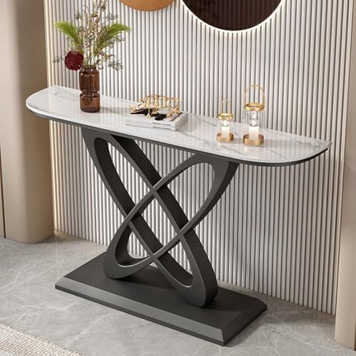 エントランステーブル玄関テーブル サイドテーブル棚 コンソールテーブル玄関収納 ?立?? 北欧風 おしゃれ 細長い 省スペース(Black A,100cm/39.4in)