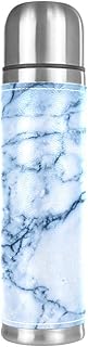 TIZORAX Niebieski marmur wzorzysta tekstura podwójna ścianka kubek próżniowy ze stali nierdzewnej izolowany szczelny butelka na wodę kubek podróżny termos kubek do kawy 40 ml