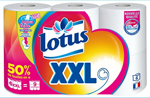 Papel higiénico Lotus blanco XXL de alta absorción y suavidad