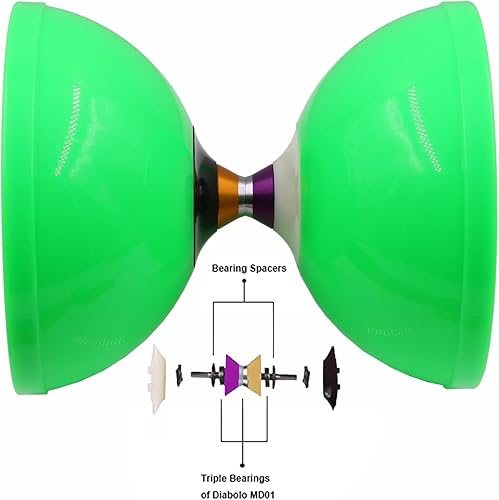 Miniatura 10 de MAGICYOYO MD01, Diábolo profesional grande con rodamientos triples para niños y adultos principiantes a avanzados, Diábolos Yoyo chino de 5 pulgadas