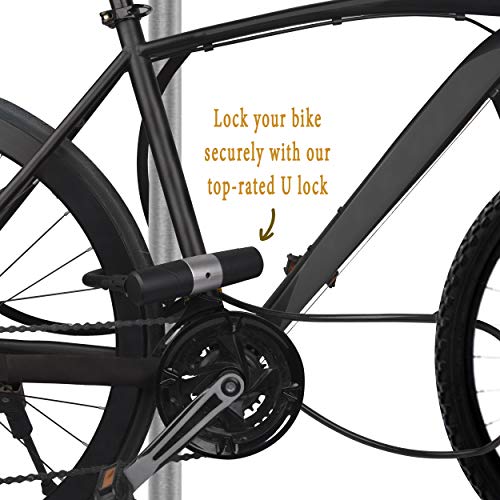 image for CamLabs - U Lock Bike Lock | Key Lock Bike Lock with Anti Theft Cable 
