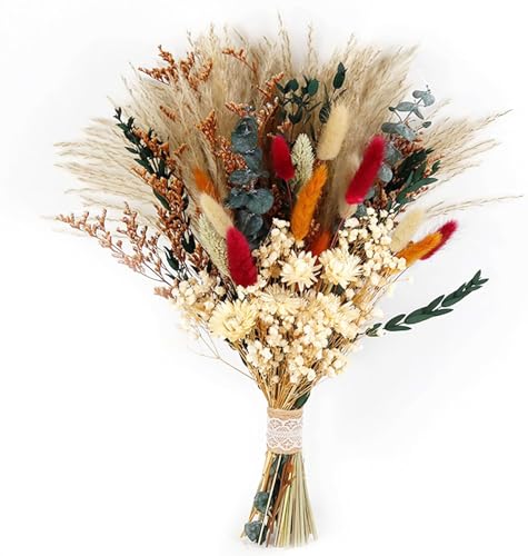 Dried Flower Bouquet, 17' Natural Dried Pampas...