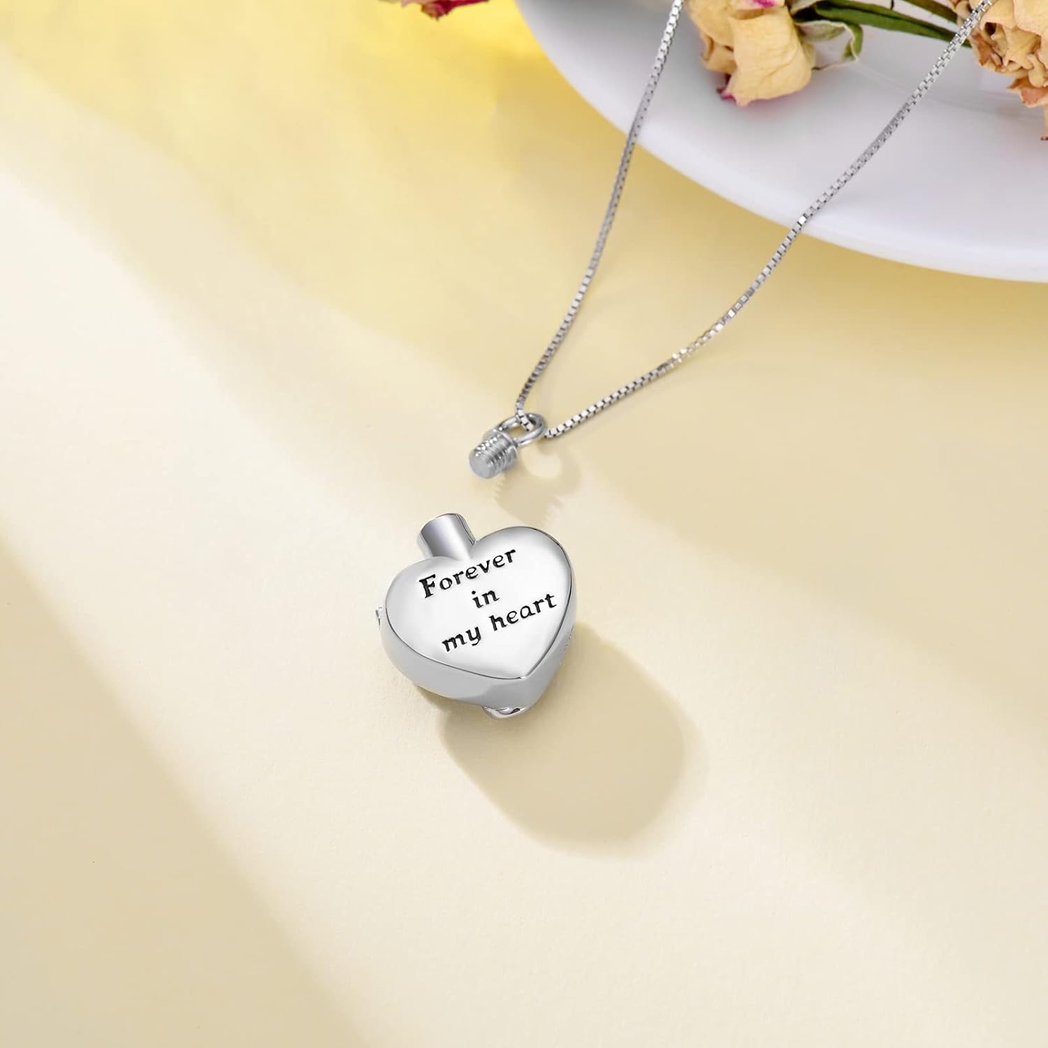 TOUPOP Hummingbird Urn Necklace for Ashes Sterling Silver with Crystal Cremation Jewelry w/Funnel Filler Keepsake Memory Jewelry for Women Girls - Image 4