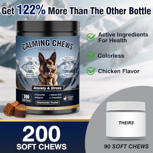 Calming Chews for Dogs 200ct Anxiety and Stress Relief Melatonin Chicken - Image 5