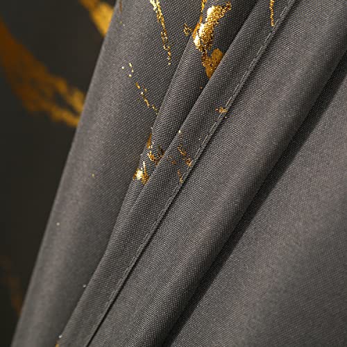 50% Off Taisier Home Gold Foil Print Linen Textured Curtains - Image 4