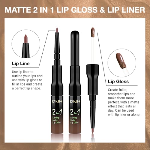 Image of evpct 1Pcs True Nude Matte Lip Liner & Liquid Lipstick Stain Makeup Set for Women, Nude Lip Liner Stain Long Lasting Waterproof Smudge Proof, Cruelty Free Liquid Lip Stick Makeup 24 hours originales