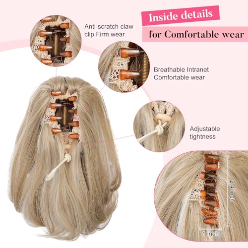 Extension queue de cheval bouclée blonde 20cm à clip Flufymooz - 3