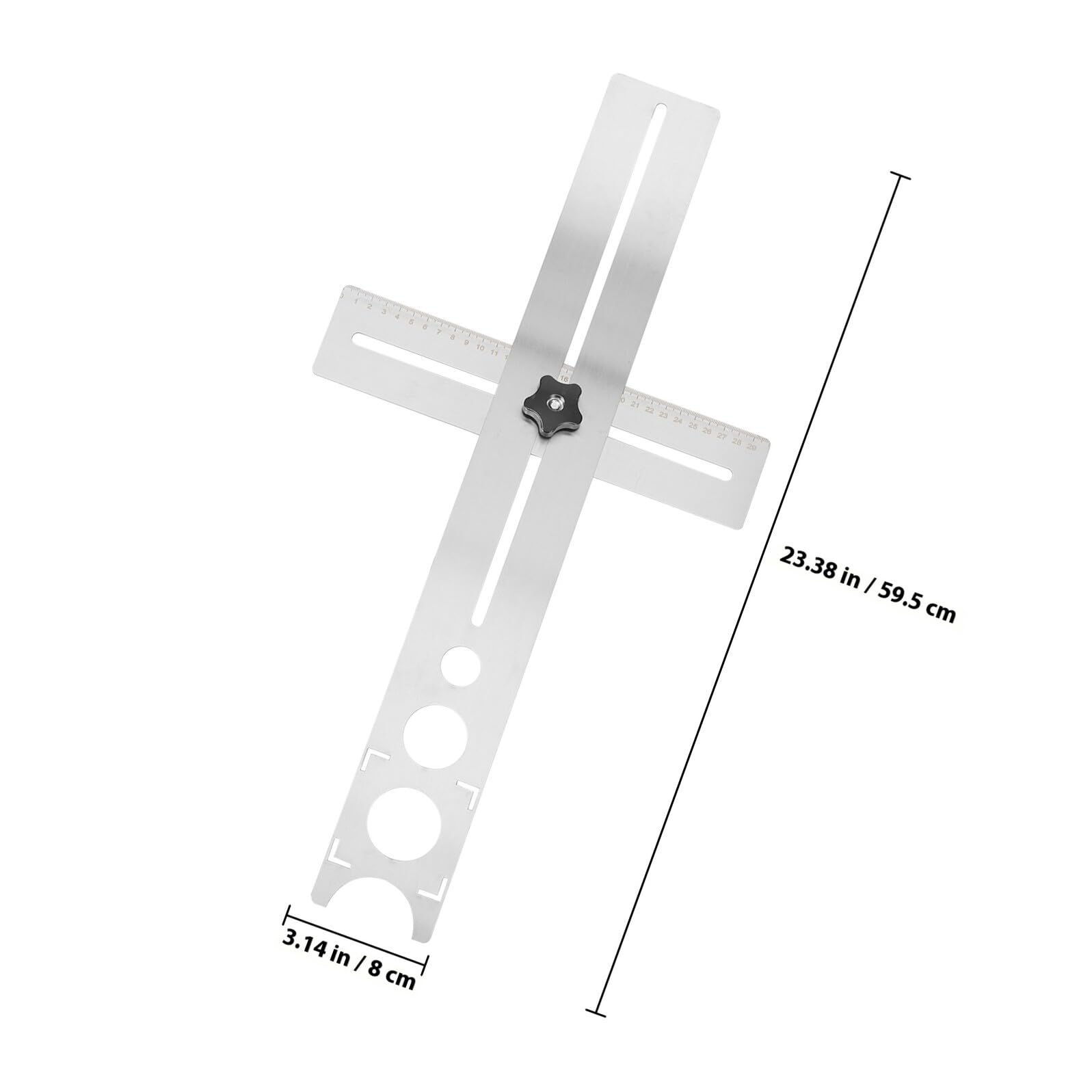 Trova fori per piastrelle in ceramica e marmo, righello da 60 cm, in acciaio inox durevole, con foro di precisione per piastrelle con angolo flessibile per vetro e fori per piastrelle