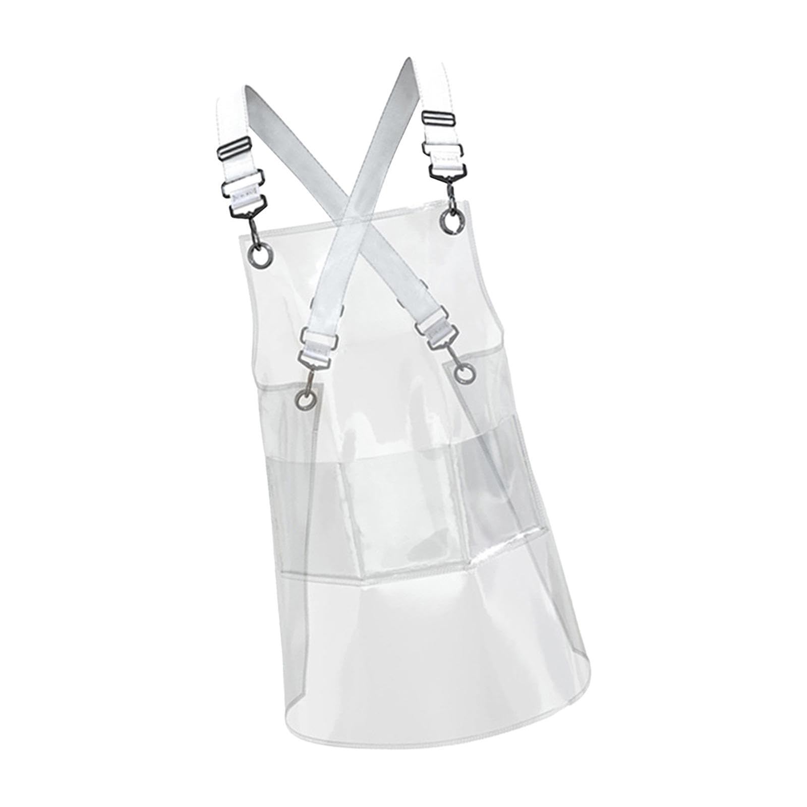 Delantal de Cocina Impermeable con Bolsillos para Limpiar Manos Ajuste en Cintura Y Tiras Largas Adecuado para Chef Camarero Barbero Tienda Ba