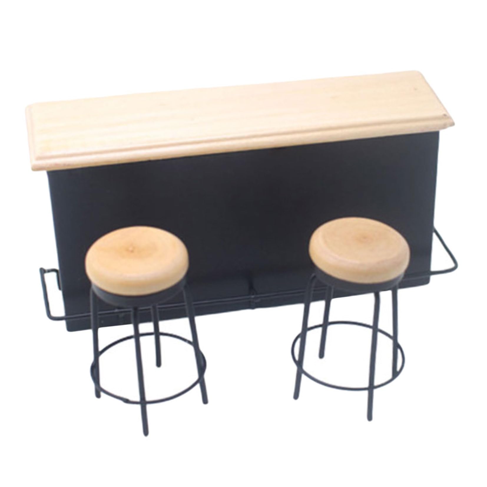UPKOCH House Bar Stool Set Miniature Dollhouse Furniture Wooden Chair for Play Set Home Decoration Mini Bar Counter