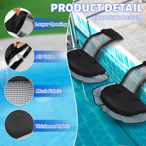 Ausstiegshilfe Pool für Tiere, dellyy Pool Ausstiegshilfe Tiere, Schwimmende Rampe Rettungen, Tierrampe Kleintier Swimming Fluchtrampe (Black,2 Stück)