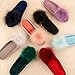 BCTEX COLL Lady's Cozy Velvet Slippers with Fluffy Pom Pom Feather, House...