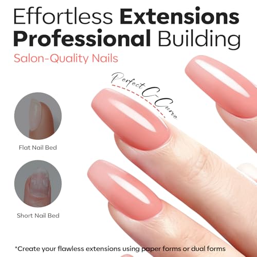 Image of modelones Gel Builder for Nails, 10-in-One Builder Nude Rose Pink 2oz, High Thickness Hard Gel High Hardness for Extension Apex Building Sculpting Overlays Home Salon U V /LED Cured, 2oz
