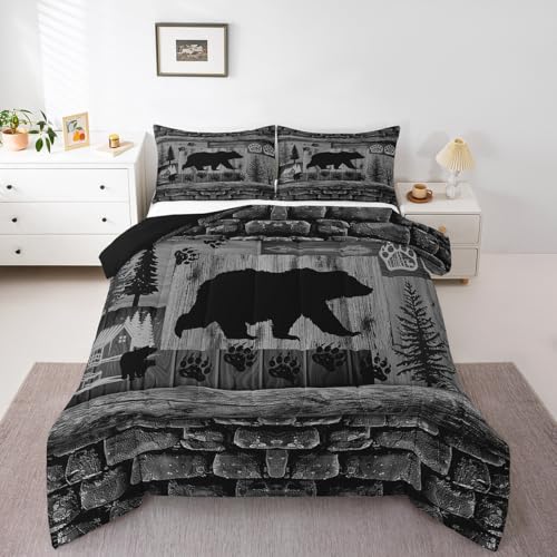 Feelyou Bear Wild Animal Comforter Set King Size Boys Bedding