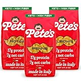 Low Carb, Protein Pasta Variety | Penne, Rotini, Elbow Macaroni with 17g Protein, 7g Carbs | Healthy, Keto Pasta Made in Italy | 3-Pack, 8oz - Pete’s Pasta
