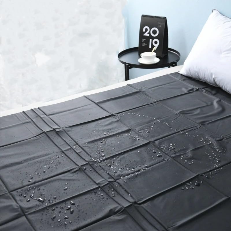 AJOHBM Protector de colchón para Parejas Negro 220x130 cm PVC Impermeable Ligero Fácil de Llevar de Viaje 0121