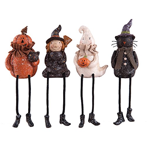 C&F Home Vintage Halloween Decorative Pumpkin Witch Ghost Cat Shelf