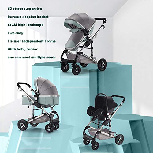 TXTC 3 in 1 wandelwagen wagen opvouwbare luxe kinderwagen anti-schok veren hoge weergave kinderwagen kinderwagen… - Afbeelding 3